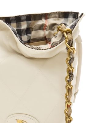 Quilted & Check Reversible Horseshoe Chain Pouch