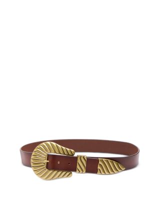 Women's Big Buckle Leather Belt
