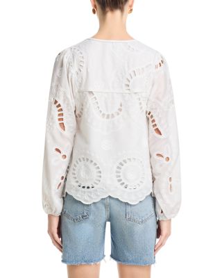 Eyelet Long Sleeve Top - Exclusive