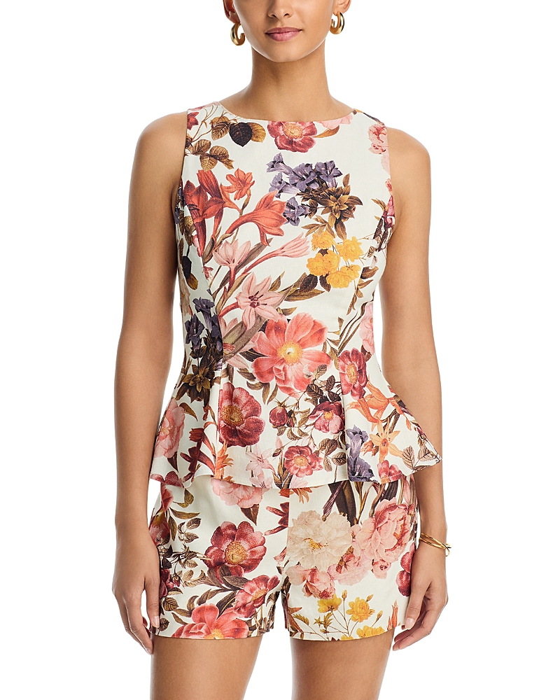 Aqua Floral Sleeveless Top - Exclusive