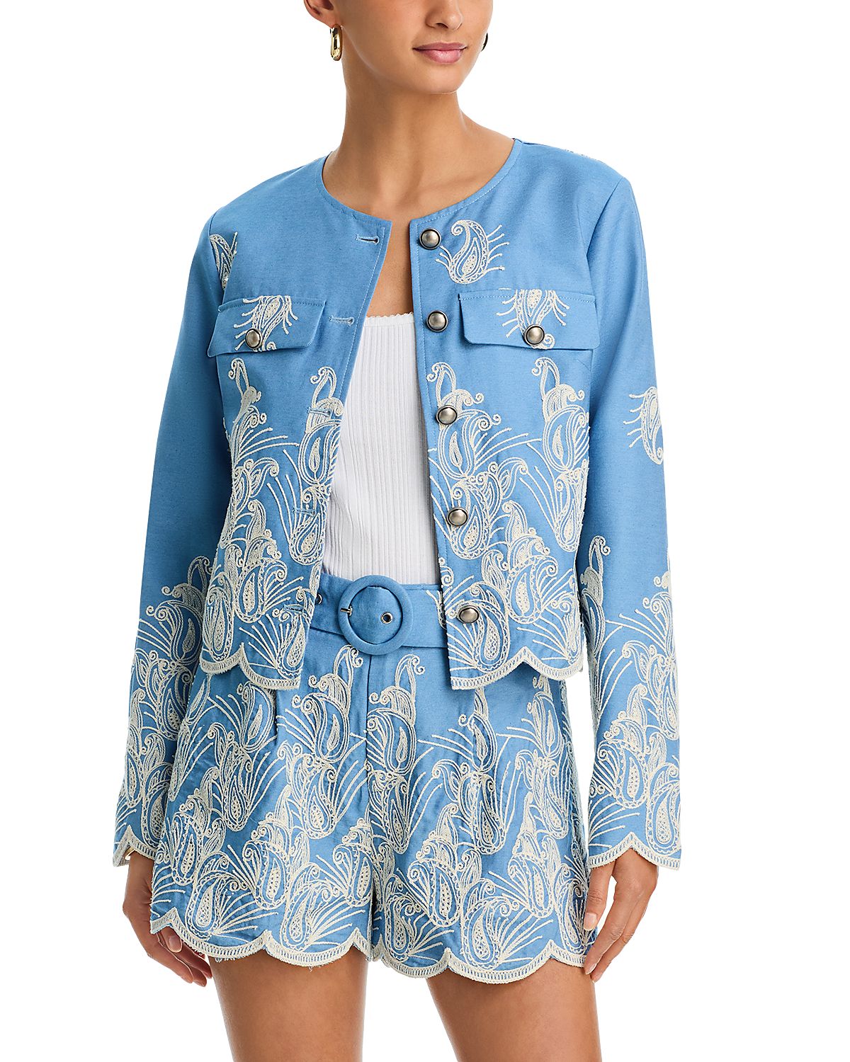 Aqua Embordered Blazer - Exclusive
