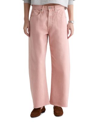 Hattie High Rise Crop Barrel Leg Jeans in Sulfur Sparkling Rose