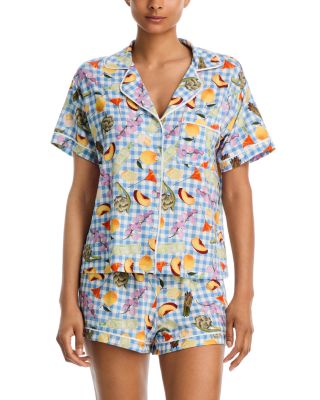 Notched Top & Shorts Pajama Set - Exclusive