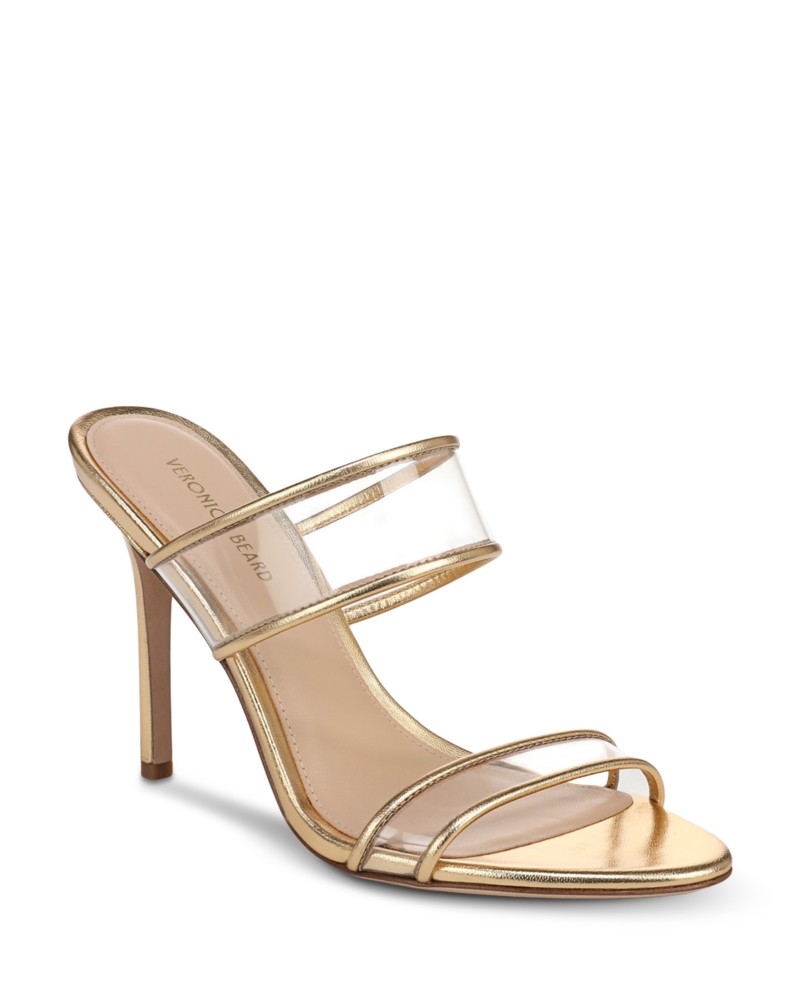 Veronica Beard Women's Asha Slip on High Heel Sandals in Clear/Pale
