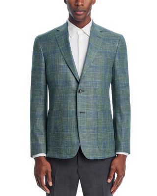 Loro Piana Fabric Wool, Silk, & Linen Plaid Unstructured Regular Fit Sport Coat - Exclusive