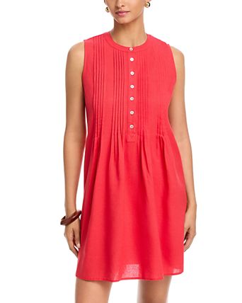 Pintuck Sleeveless Short Dress