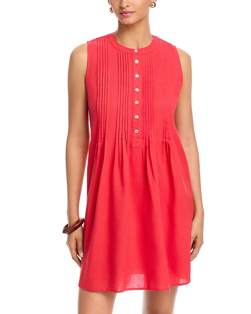 Single Thread Pintuck Sleeveless Short Dress