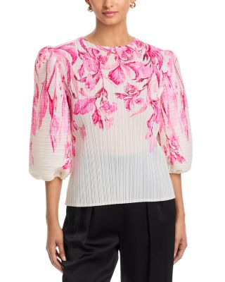 Pleated Puff Sleeve Top