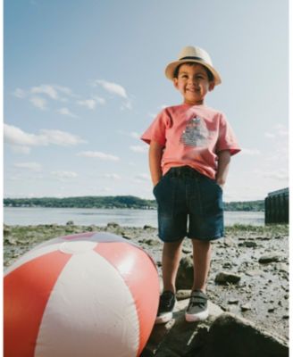 Boys' French Terry Elastic Waist Drawstring Denim Shorts - Baby