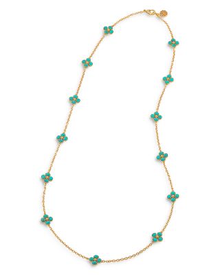 Berry Clover Mother of Pearl Double Sided Long Necklace, 34"