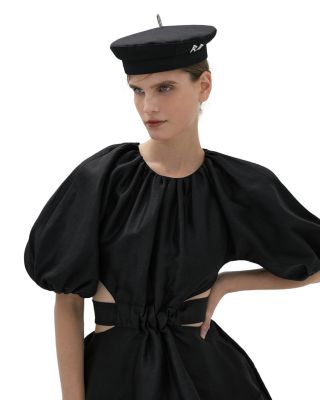 Monogram Embellished Black Beret