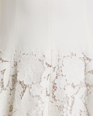 Crepe Lace Mini Dress