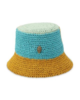 Colorblock Raffia Bucket Hat