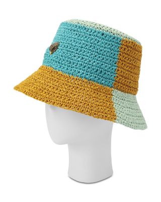 Colorblock Raffia Bucket Hat