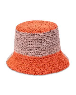 Colorblock Raffia Bucket Hat 