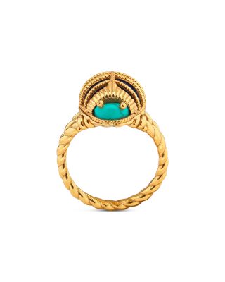 Amethyst & Turquoise Scarab Petite Ring