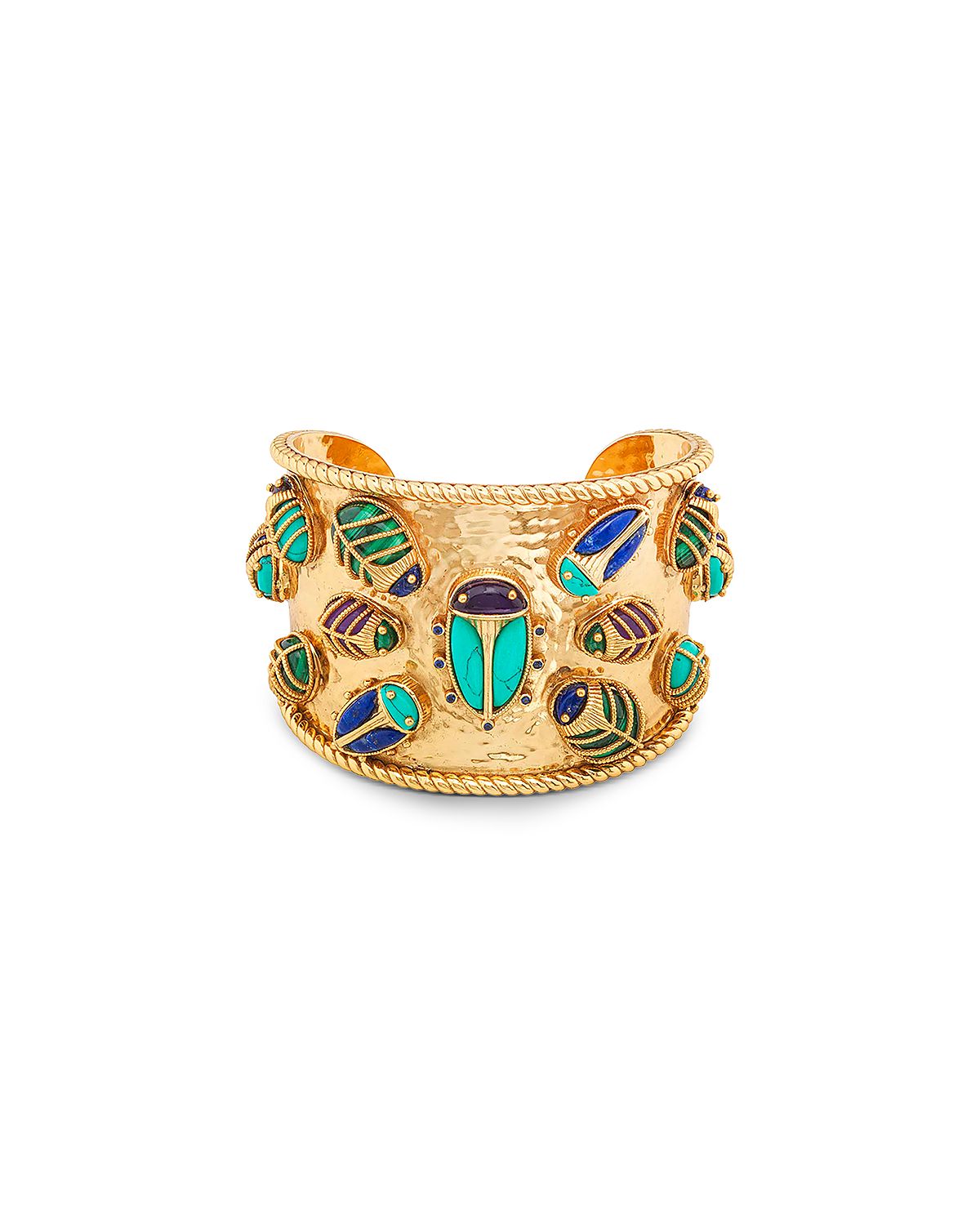 Capucine De Wulf Multi Gemstone Scarab Family Reunion Cuff Bracelet