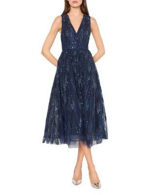 Tinsley Embroidered V Neck Dress