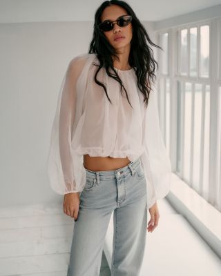 The Sheer Silk Balloon Blouse