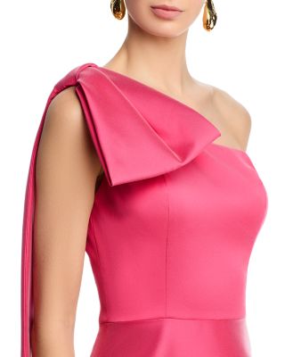 Mikado Bow One Shoulder Gown