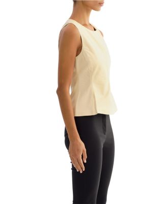 Leather Peplum Hem Top