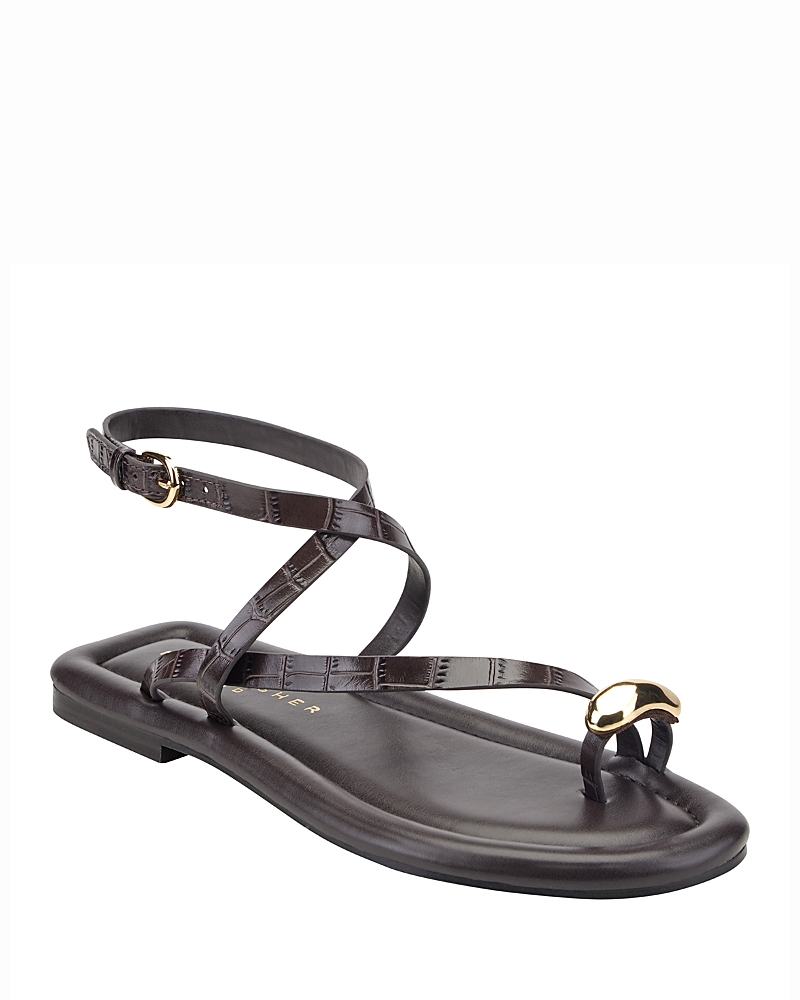Marc Fisher Ltd. Women's Gynnie Flat Casual Strappy Sandals