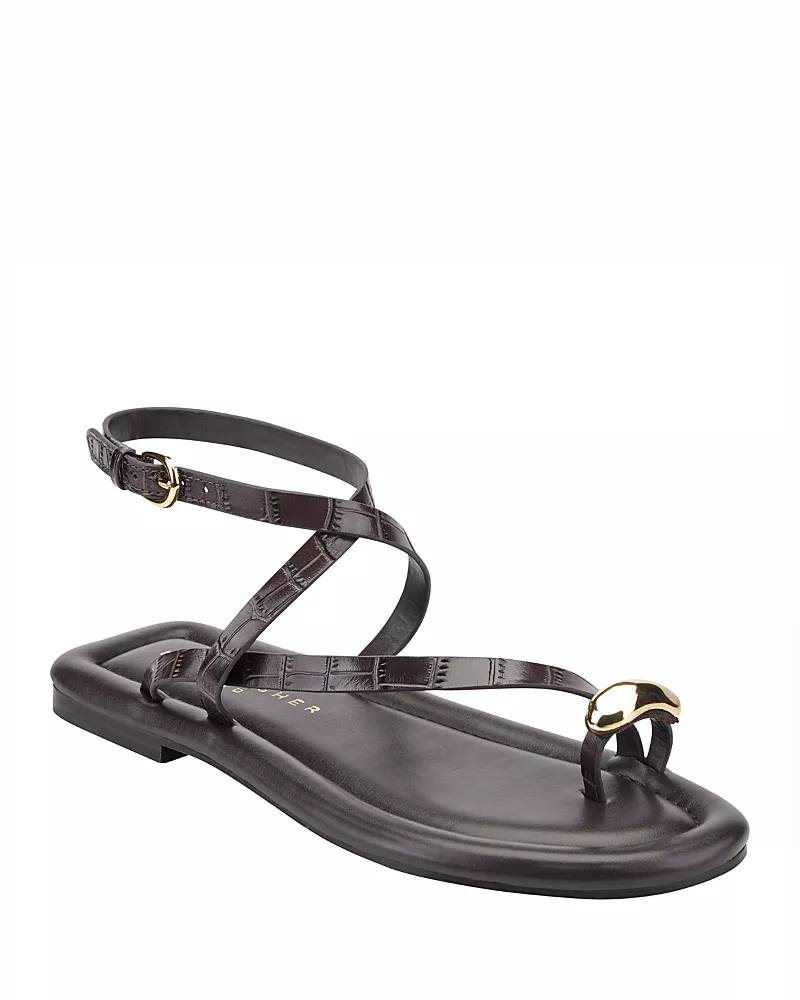 Marc Fisher Ltd. Women's Gynnie Flat Casual Strappy Sandals