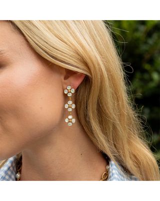 Berry Clover Mother of Pearl Linear Earrings