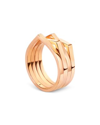 18K Rose Gold Antifer V Shape Four Row Band