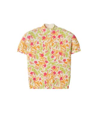  Floral Cotton Blend Top