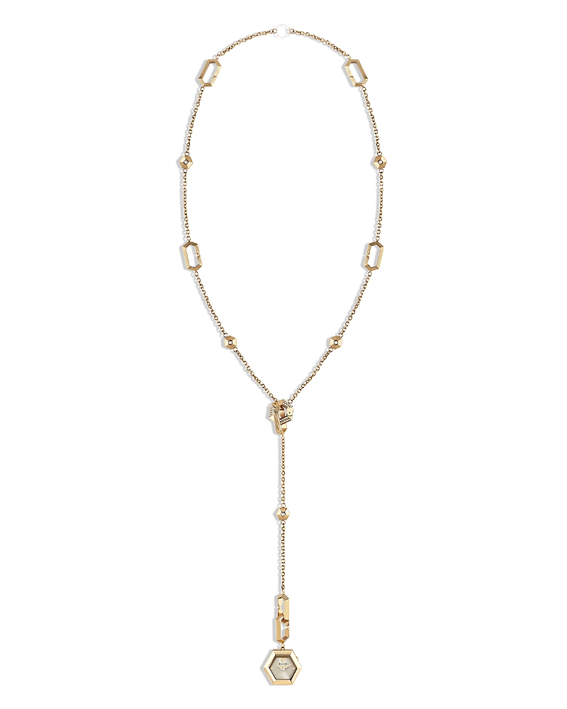 Philipp Plein $nake Hexagon Crystal Necklace Watch, 28mm