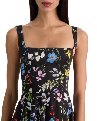 Veda Square Neck Pleated Dress