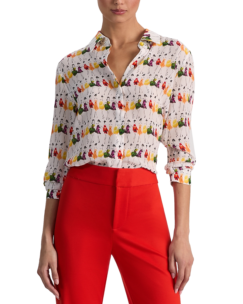 Alice and Olivia Willa Staceface Silk Top