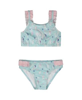 Girls' Two-Piece Ruffle Seahorse Swimsuit - Big Kid