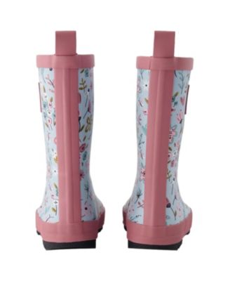 Girls' Waterproof Mini Flower Rain Boots in Natural Rubber - Toddler, Little Kid, Big Kid
