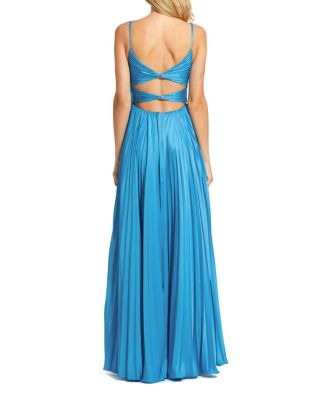  V-Neck Pleated Charmeuse Gown