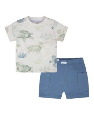 Boys' Jersey T-Shirt and Organic Cotton Turtle Print Jersey Shorts Set - Baby