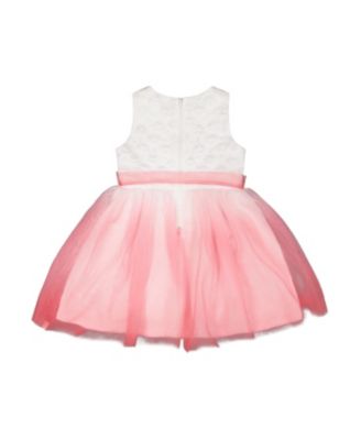  Girls' Bi-Material Pleated Mesh Sleeveless Dress - Big Kid