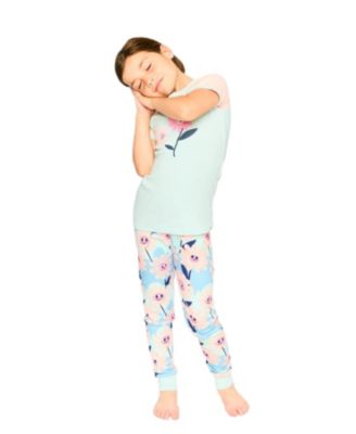  Girls' Organic Cotton Smiling Flower Print Two-Piece Pyjama Set - Baby