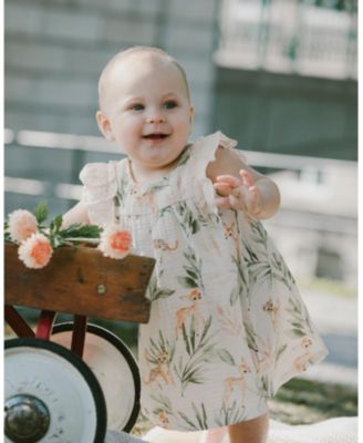 Girls' Muslin Dress and Bloomer Deer Printed Set - Baby