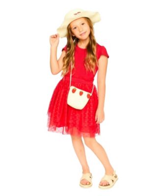  Girls' Short Sleeve Bi-Material Dress - Little Kid