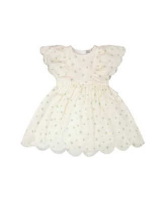  Girls' Jacquard Short Sleeve Flowers Dress - Little Kid