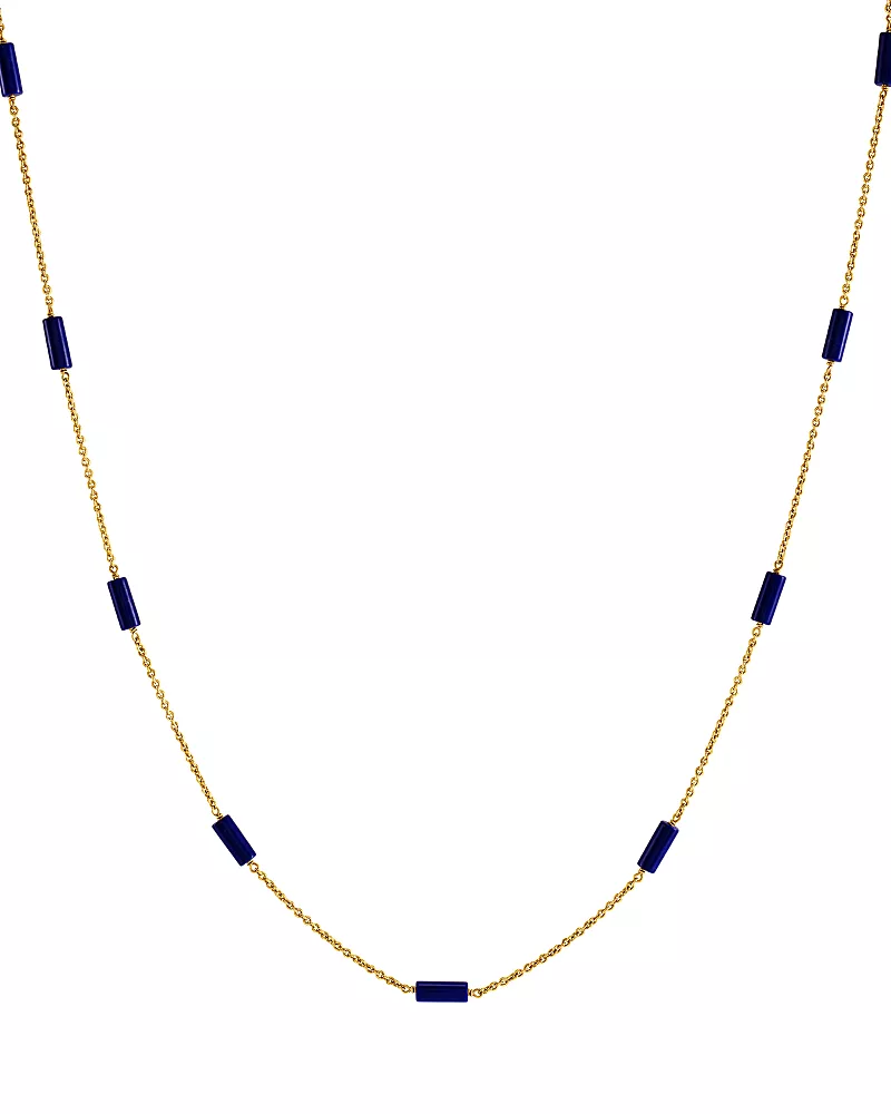 Anabel Aram Forza Lapis Long Chain Necklace, 34
