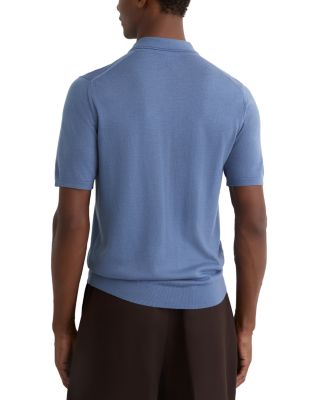 Open Collar Duchie Merino Wool Blend Polo Shirt