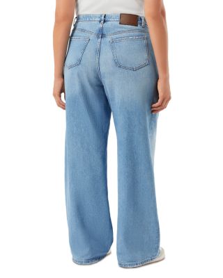Plus High Rise Denim Pants in Navy