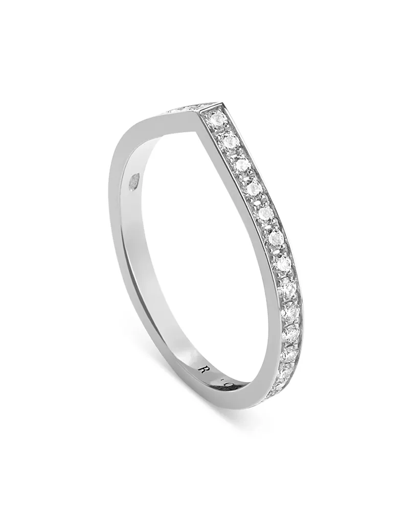 Repossi 18K White Gold Antifer Diamond V Shaped Band
