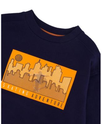 Boys' Crew Ribbed Cuffs Long Sleeve French Terry Sweatshirt - Little Kid, Big Kid