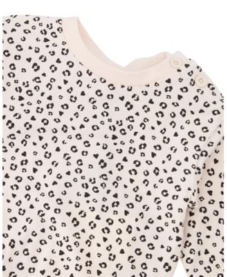 Girls' Organic Cotton Jersey Peach Printed Sweater and Pants Set - Baby