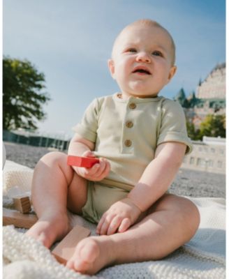 Boys' Cotton Rib Short Sleeves Romper - Baby