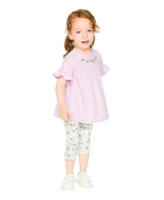 Girls' Jersey Tunic and Cotton Capri Printed Flowers Set - Baby